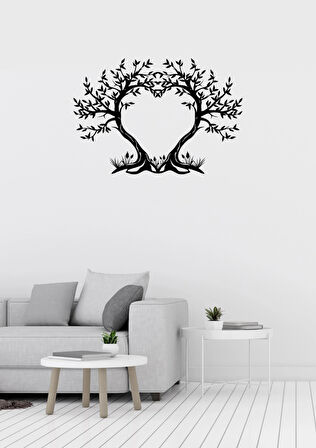 Kalpli Hayat Ağacı Figürlü Dekoratif Metal Duvar Süsü