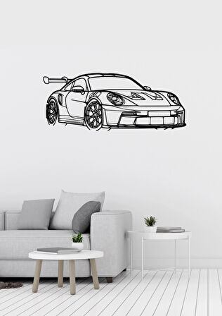 Porshe Gt Desenli Dekoratif Metal Duvar Süsü