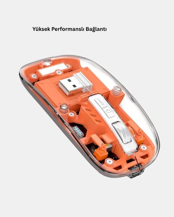 Bluetooth 5.0 & 2.4GHz Kablosuz Fare – 3 Cihaz Bağlantılı Hızlı Geçiş USB A