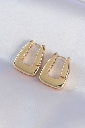 Pirinç Gold Renk Kalın Küpe 5886