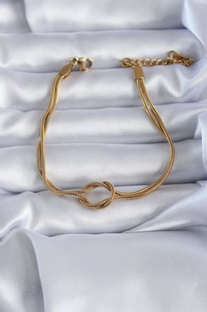 316L Çelik Gold Renk Düğüm Model Kadın Bileklik 5886
