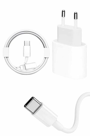 15/Pro/Pro Max 20W İOS Uyumlu Hızlı Şarj Aleti Adaptörlü Beyaz