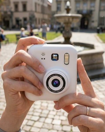 Çocuk Dijital Baskılı Kamera 5 Kalem 4 Rulo Kağıt Hediyeli Eğlenceli Fotoğraf