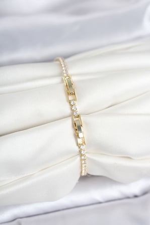 Pirinç Gold Renk Başak Model Su Yolu Kadın Bileklik 5886