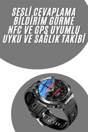 Akıllı Saat Yeni Model Sesli Asistan Bildirim Görme Bluetooth Bağlantılı Müzi
