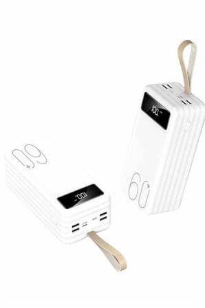 Powerbank 60.000 Mah Taşınabilir Şarj Hızlı El Fenerli Dijital Göstergeli