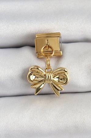 316L Çelik Sallantılı Fiyonk Model Gold Renk Nomination Charm 5886