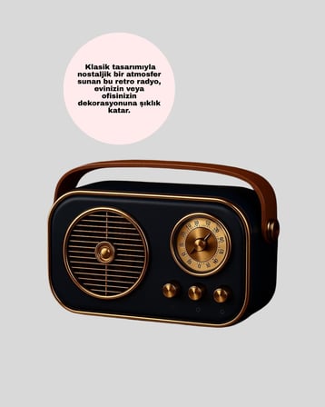 Bluetooth’lu Retro Radyo – FM Destekli Nostaljik Hoparlör