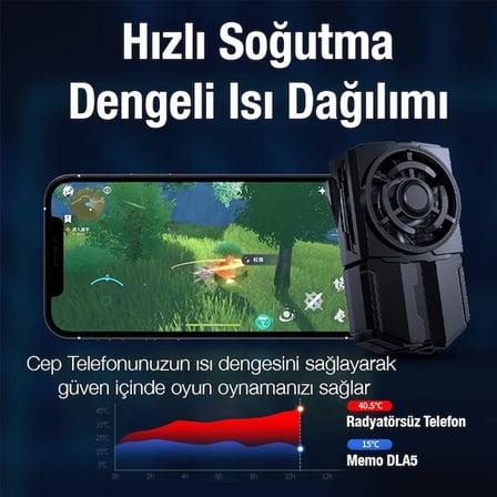 DL-A5 Cep Telefonu Soğutma Fanı Gamer Oyuncu Radyatör Soğutucu-(5775)