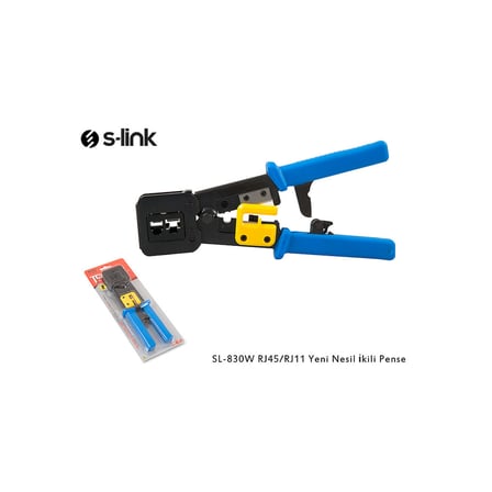 S-LINK SL-830W RJ45/RJ11 ikili Pense Yeni Nesil Kablo Ucu Konnektör Sıkma Pensesi(
