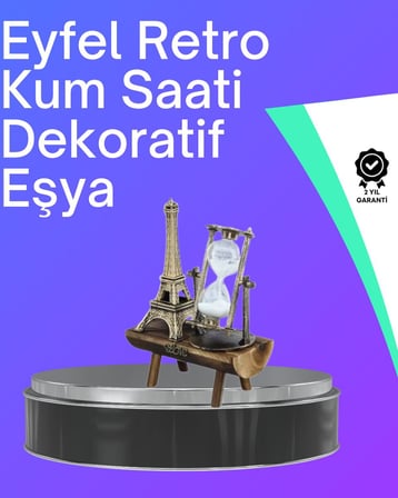 Klasik Tasarımlı Ahşap Kum Saati – Ev ve Ofis İçin Masaüstü Aksesuarı