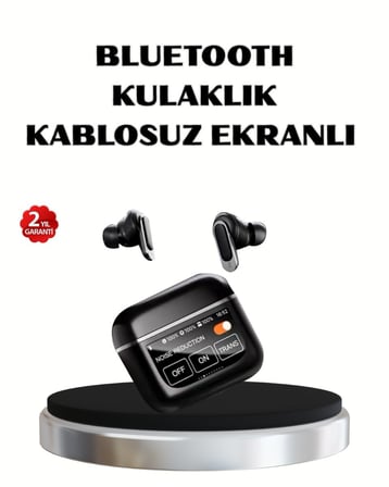 ANC Teknolojili Kablosuz Bluetooth Kulaklık – Dokunmatik Dijital Göstergeli Yük