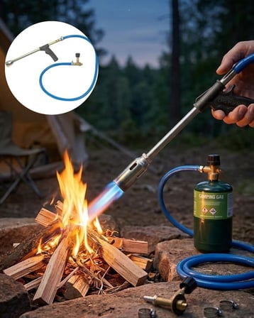 Gazlı Pürmüz Alev Tabancası Hortumlu Profesyonel LPG Yakıcı Mangal Kamp ve At?