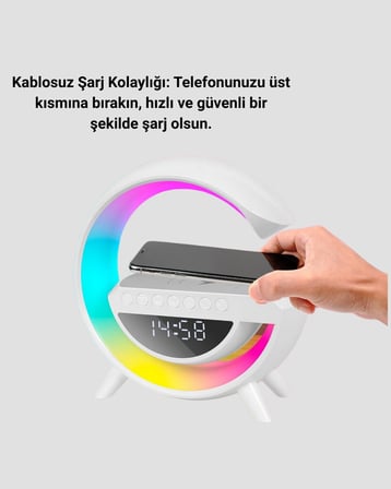 13 Renk Seçenekli Kablosuz Şarj Cihazlı LED Lamba