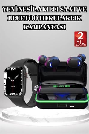Ucuz ve Kaliteli Kulaklıklı Saat Seti Bluetooth Bağlantılı Akıllı Saat ve Kul