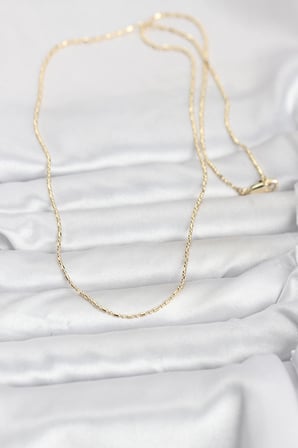 CM 14K Gold Renk Parçalı Topçuk Model 60 cm Kadın Kolye 5886