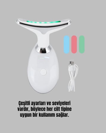 Yüz ve Boyun Sıkılaştırıcı Cilt Bakım Cihazı | EMS Mikro Akım & Kırışı