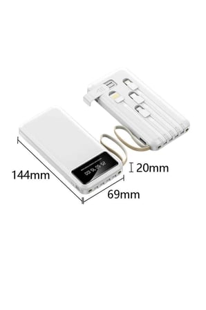 Powerbank Şarj Cihazı 4 Çıkışlı 20.000 MAH Powerbank Taşınabilir Çoklu Gir