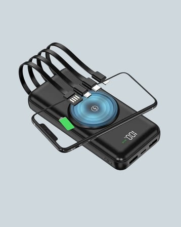 Çoklu Cihaz Uyumu ile Kablolu ve Kablosuz Şarj – Pratik Powerbank
