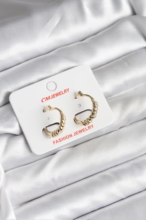 14K Gold Renk Kaplama CM Kadın Küpe 5886