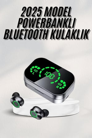 Yeni Nesil Bluetooth Kulaklık Çağrı Cevaplayabilen Dijital Göstergeli Powerbank