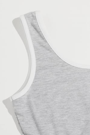 Kadın Gri Askılı Crop Top ve Şortlu Gecelik Takım H110559