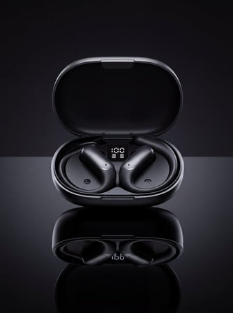 Kablosuz Bluetooth Spor Kulaklığı Güvenli Tutuşlu Dijital Ekranlı Şarj Kutusu