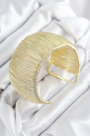 Pirinç Tel Sarma Model Gold Renk Kadın Bileklilk 5886