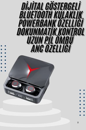 Kablosuz Bluetooth Kulaklık Powerbank Özellikli Göstergeli Hd Mikrofon