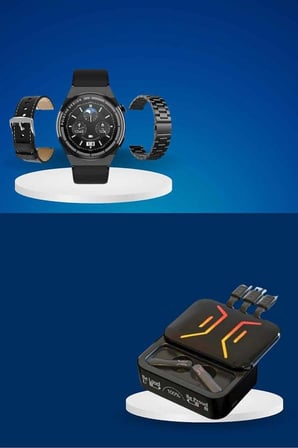 Dijital Göstergeli Bluetooth Kulaklık ve Bildirim Görebilen Akıllı Saat Alarm v