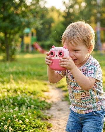 Çocuklar İçin Anında Baskılı Kamera 6 Renk Kalem 5 Rulo Kağıt Hediyeli Eğit