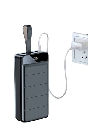 Taşınabilir Powerbank 50.000 mAh 4 Girişli Hızlı Şarj Led Göstergeli Fenerli 