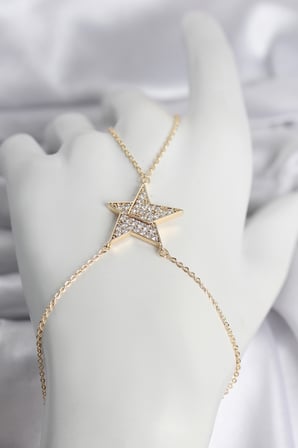 Pirinç Gold Renk Zirkon Taşlı Yıldız Model Kadın Şahmeran 5886