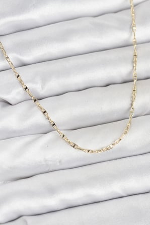 CM 14K Gold Renk Pirinç Gemi Zinciri Model Kadın Kolye 5886