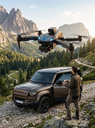 Katlanabilir Çift Kameralı Drone Uzaktan Kumandalı Hava Aracı