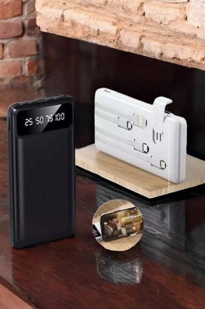 Powerbank 20.000 Mah Dijital Göstergeli LCD Ekran Uzun Pil Ömrü