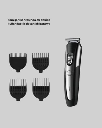Profesyonel Saç ve Sakal Kesme Tıraş Makinesi Kablosuz Ergonomik Tasarım
