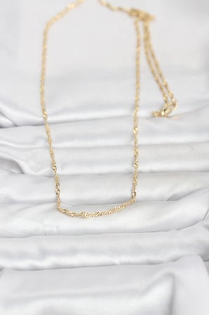 CM 14K Gold Renk Burgu Zincirli 60 cm Kadın Kolye 5886
