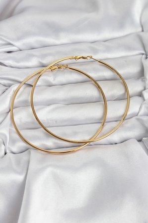 316L Çelik Gold Renk 75 mm Halka Küpe 5886