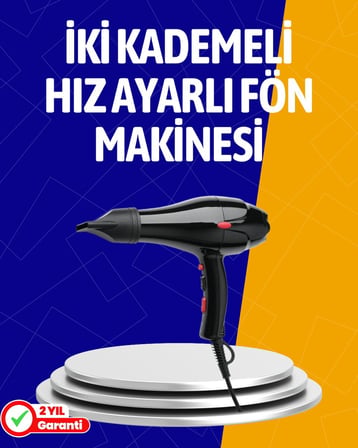 2200W Güçlü Motorlu Ergonomik Fön Makinesi
