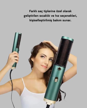 İyon Teknolojili Profesyonel Saç Kurutma ve Şekillendirme Makinesi 360° Dönebil