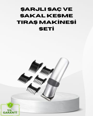 Kablosuz Profesyonel Tıraş Makinesi – Şarjlı 60 Dakika Kullanım Süreli Çeli