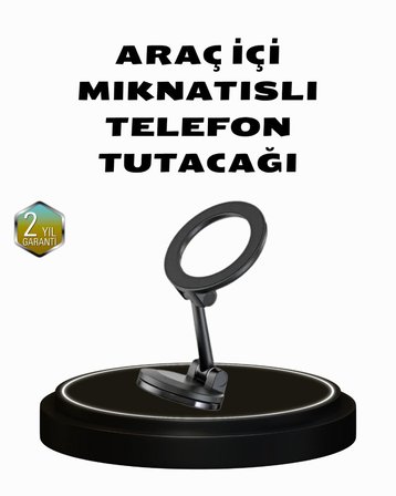 360° Dönebilen Katlanır Manyetik Araç Telefon Tutucu – MagSafe Uyumlu Kompakt 