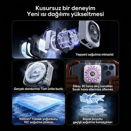 CX21 18W Manyetik Telefon Soğutucu RGB Işıklı Yarı İletken Buz Soğutmalı Mob