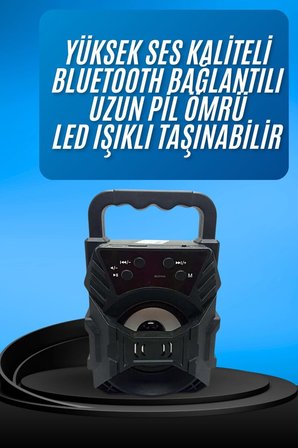 Işıklı Bluetooth Hoparlör Ses Bombası Taşınabilir Yüksek Ses Kaliteli Radyo 