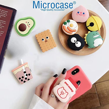 Microcase 3D Tasarımlı 3M Yapıştırmalı El Parmak Tutucu Cep Telefonu Tutacağı Popsocket - SİYAH AL5245