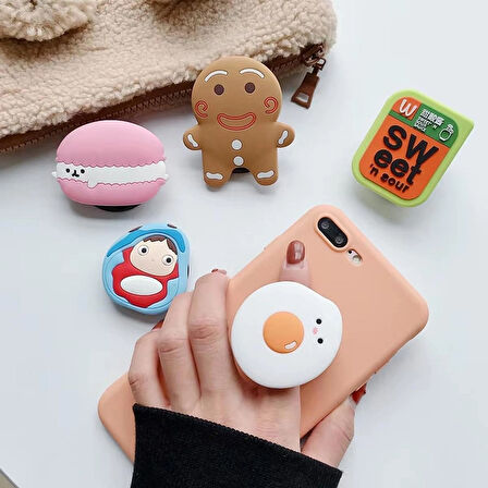 Microcase 3D Tasarımlı 3M Yapıştırmalı El Parmak Tutucu Cep Telefonu Tutacağı Popsocket - AL5245