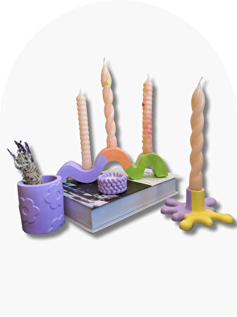 Kiraz Çiçeği Ritüel Mum Mumluk Adaçayı Tütsü Seti