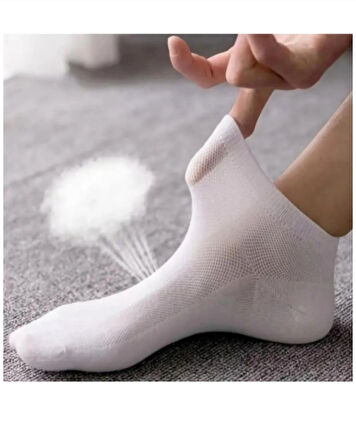 Mab 20 Çift Ekonomik Siyah Beyaz Unisex Pamuklu Patik Çorap