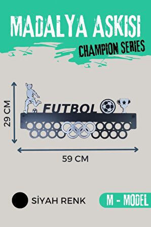 Madalya Askısı / Siyah Sporcu Ödül Duvar Askılı Madalyalık M Model Madalya Tutucu